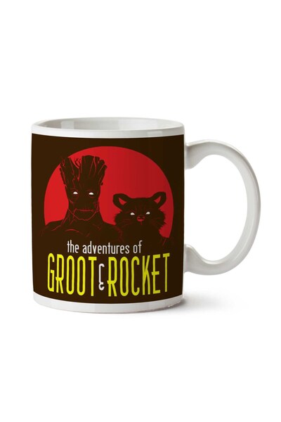 ART HEDİYE كوب مطبوع على الجانبين من The Adventures Of Groot And Rocket Guard...