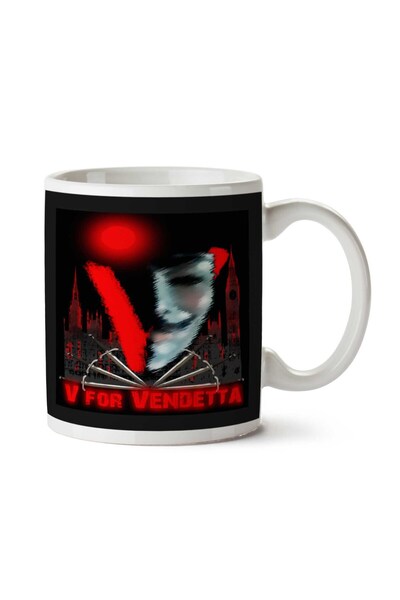 ART HEDİYE كوب V For Vendetta.png مطبوع على الجانبين