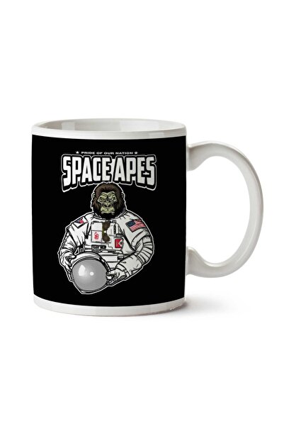 ART HEDİYE كوب مطبوع على الجانبين من Space Apes