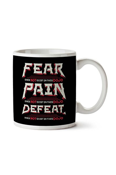 ART HEDİYE Fear Pain Defeat Does Not Exist Karate Kid Quote Two Side Printed Mug