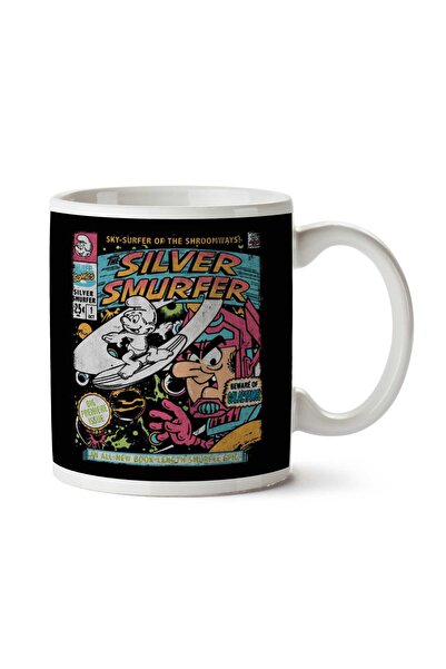 ART HEDİYE كوب Silver Smurfer The Smurfs Silver Surfer مطبوع على الجانبين