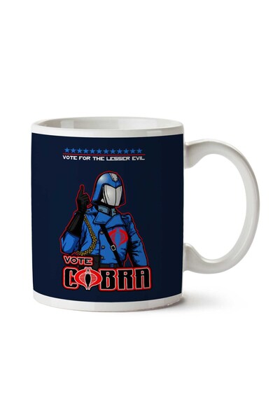 ART HEDİYE GI Joe Vote Cobra Commander Lesser Evil Two Side Printed Mug