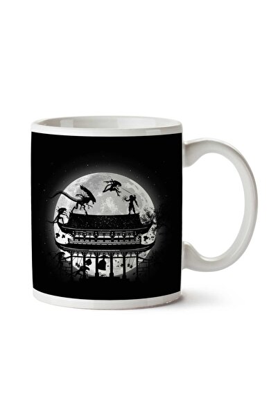 ART HEDİYE Alien Vs Predator War in Japan Two Sided Printed Mug Cup
