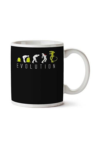 ART HEDİYE كوب بطبعة وجهين من Evolution of Alien Funny