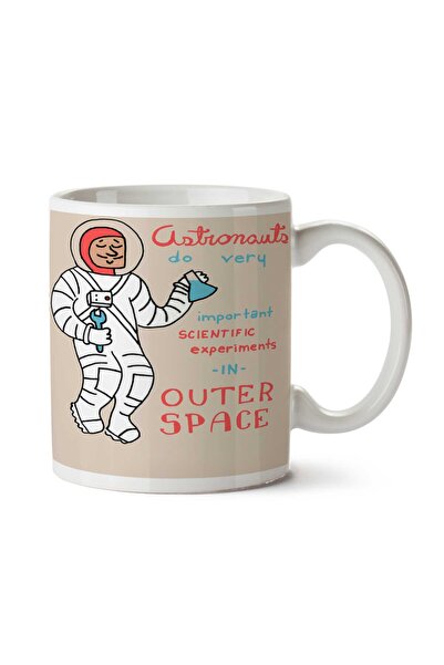 ART HEDİYE Scientific Astronaut Two Sided Printed Mug