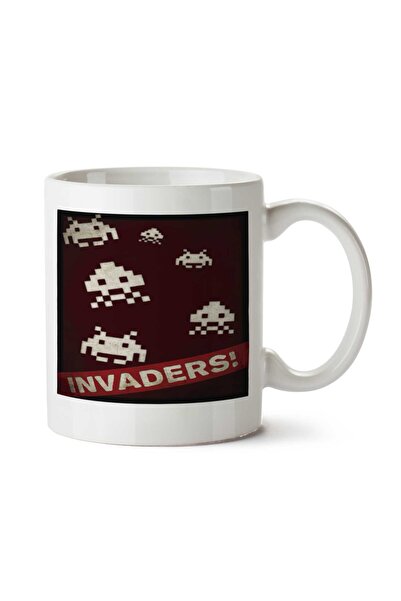 ART HEDİYE كوب مطبوع على الجانبين من INVADERS