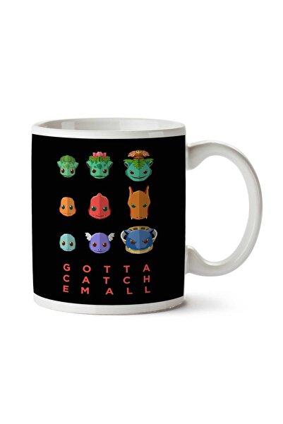 ART HEDİYE كوب بوكيمون جوتا كاتش إم كل وجه مسطح مطبوع على الجانبين