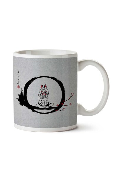 ART HEDİYE كوب الأميرة مونوك ذا وولف جيرل تحت القمر ستوديو جيبلي مطبوع على ال...