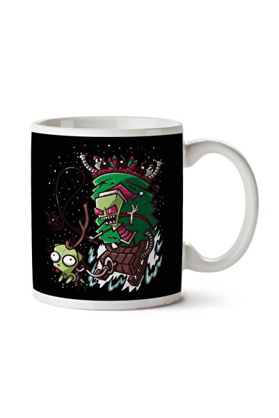 ART HEDİYE كوب Zim Stole Xmas The Grinch The Invader مطبوع على الوجهين