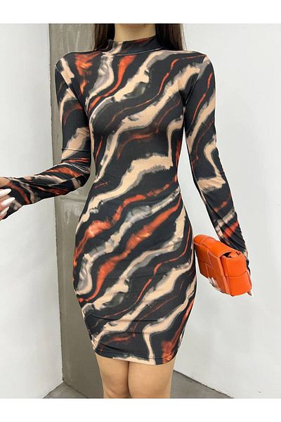 Butik Beyza Rochie midi cu imprimeu digital