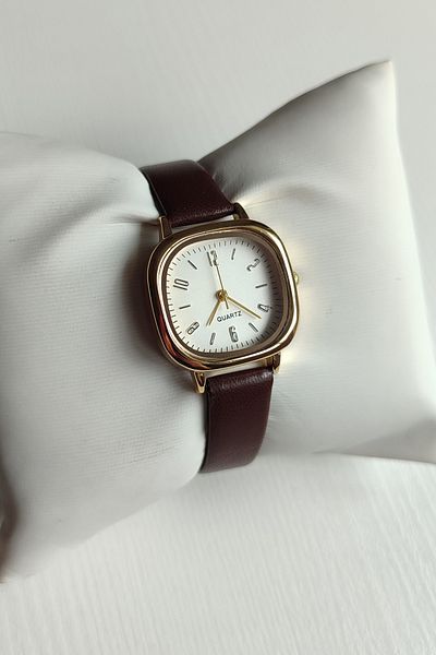 Ricardo SHOPAPERAL Leather Cord Bitter Brown Women's Wristwatch NEW TREND