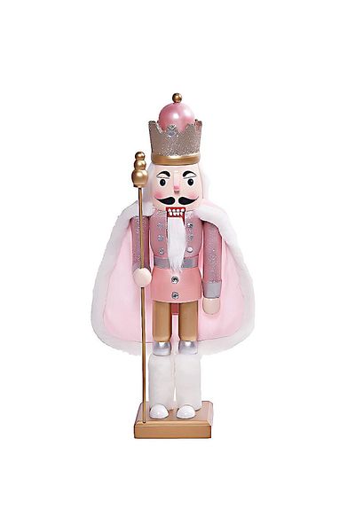 QUEEN AKSESUAR Imported Luxury Wooden Pink Glittered Stone Furry Movable Nutcracker Soldier Christmas Decoration Trinket 50cm