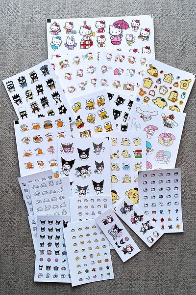 Mona Craftist Σετ αυτοκόλλητων Hello Kitty 500 τμχ 20 τεμαχίων Αυτοκόλλητο φορητού υπολογιστή Kuromi My Melody Sanrio