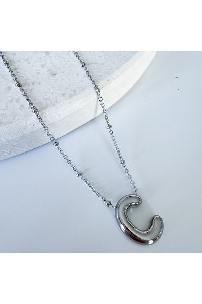 CHARMLUCKY C letter necklace with steel grenade