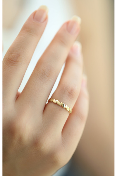 Kuyumcum 14 Ayar Özel Tasarım Su Damlası Model Altın Yüzük, Söz Yüzüğü, Sevgi...