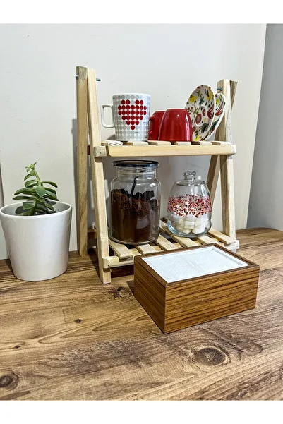 Mimoza African Walnut Horizontal Napkin Holder Wooden Desktop Restaurant Dispenser