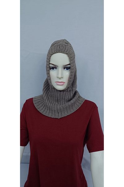 SpecialScarf Hijab Fashion Knitwear BALAKLAVA BEANIE SHALK HEAD MINK COLOR