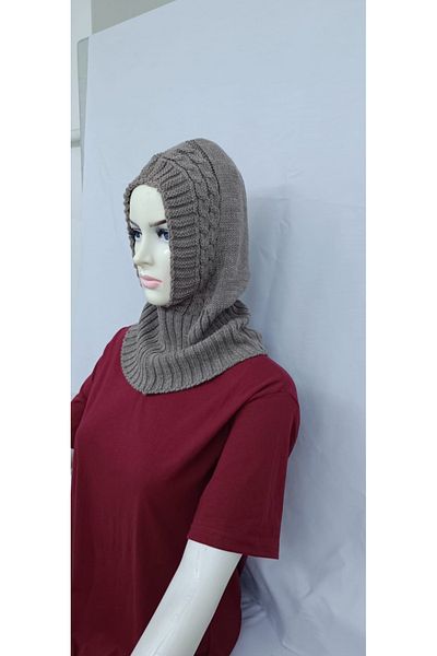 SpecialScarf Hijab Fashion Knitwear BALAKLAVA BEANIE SHALK HEAD MINK COLOR