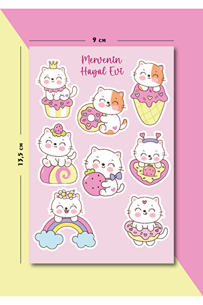 Mervenin Hayal Evi Cupcake Kedi Planlayıcı Sticker - Planner - Ajanda - Bulle...