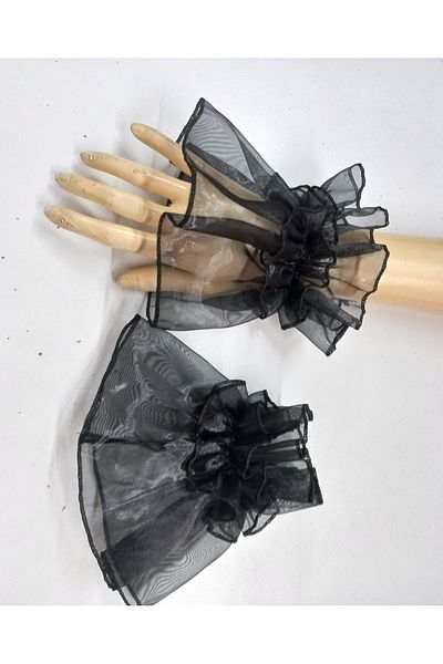 es moda shop Lavin organza cuff bracelet black