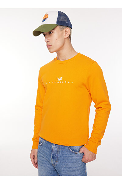 Jack & Jones Bisiklet Yaka Turuncu Erkek Sweatshırt 12261180_JORSILVERLAKE SW...