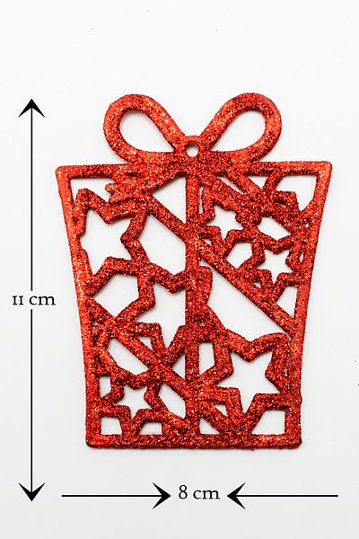 Waldern Pachet Cadou 3 Piese Ornament pentru brad de pin de Anul Nou auriu-argintiu-rosu 11*8cm