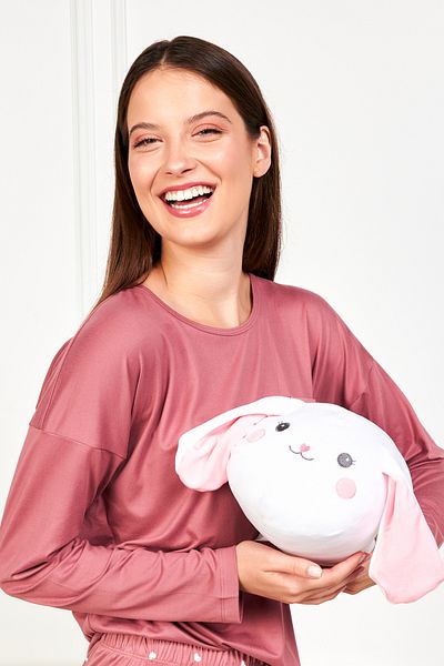 Ecrou Μαξιλάρι Cute Rabbit Cylinder Λευκό 40 cm
