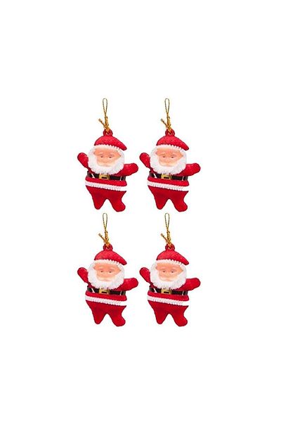 Waldern Set of 4 Santa Claus Christmas Pine Tree Ornaments