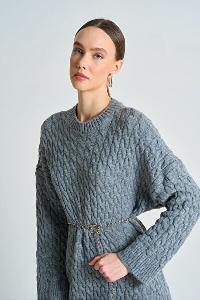 Litesa Rochie de damă cu păr lung împletit tricotaj