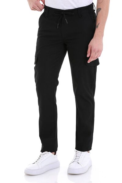 Hatemoğlu Чорні динамічні бавовняні штани-джоггери з боковими кишенями