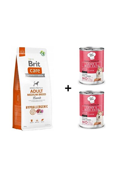 Brit Care Hypo-Allergenic Orta Irk Kuzulu Yetişkin Köpek Maması 12 Kg + 2 Ade...