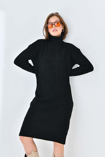 VOLT CLOTHİNG Kadın Desenli Triko Elbise