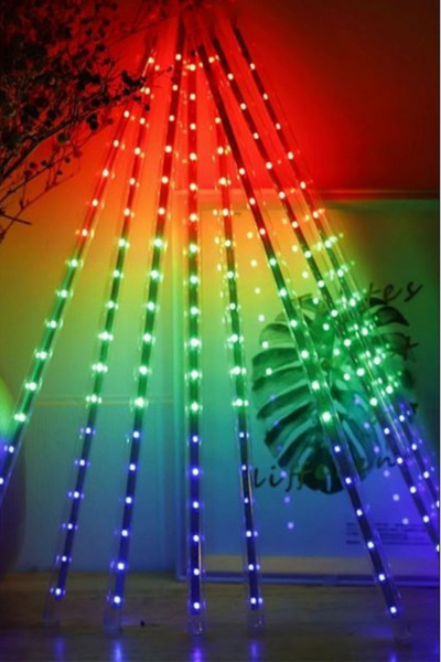 Hazar Led 8 Tüp Rgb Meteor Led Işık Yağmur Işıkları Eklenebilir Ip65 Dış Mekan Dekoratif Yılbaşı Süsü