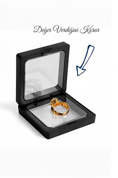 mei 3 Pieces Jewelry Storage Box, Clear 3d Frame Holder Box Frames Pe Film Jewelry Box Transparent