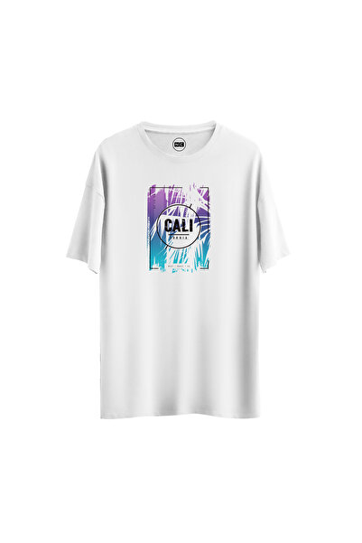 NoiCasuale تي شيرت كاليفورنيا ديجيتال مطبوع عادي للاسترخاء