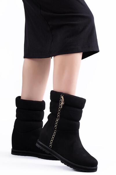 Stilbagshoes DARİA İTHAL ÖZEL SERİ İÇTEN GİZLİ DOLGU KADIN BOT 63122 SİYAH