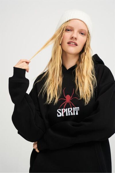 odinstreetart Hanorac oversize cu imprimeu Sprit