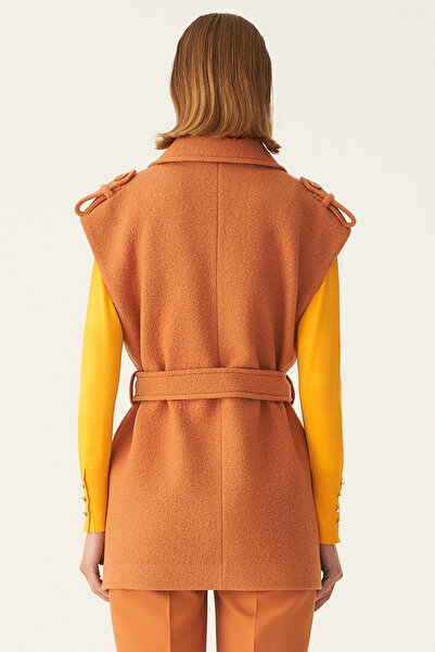 Perspective Edwar Comfortable Mold Guler pentru bărbați Mărime standard Vestă pentru femei de culoare scorțișoară