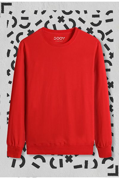 Jooy Company Red Crew Neck Φούτερ Μαύρο Φούτερ Σετ 2 τεμαχίων Συνδυασμός