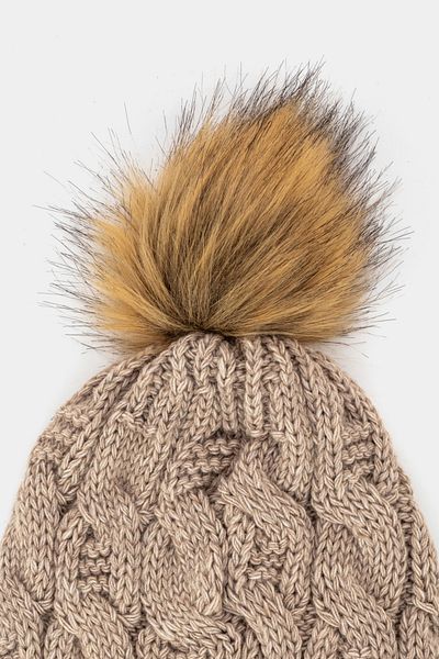 Perspective Beige Color Women's Feather Beret