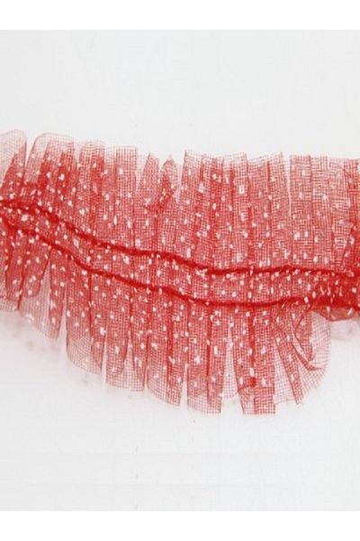 Kazanabil SNOWY PLEATED RIBBON RIBBON DECORATION MATERIAL RED 1MT