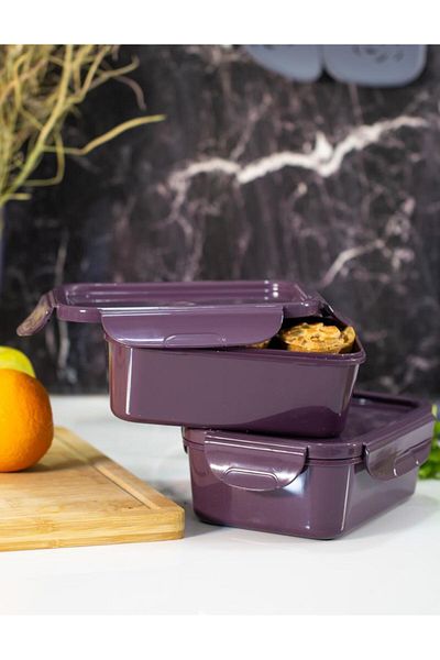 Herevin Double 1 Lt Lockable Storage Container Plum