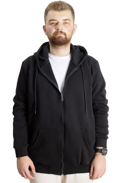 ModeXL Мъжки суитшърт с качулка и цип Mode XL, размер Plus Size, 23547, черен