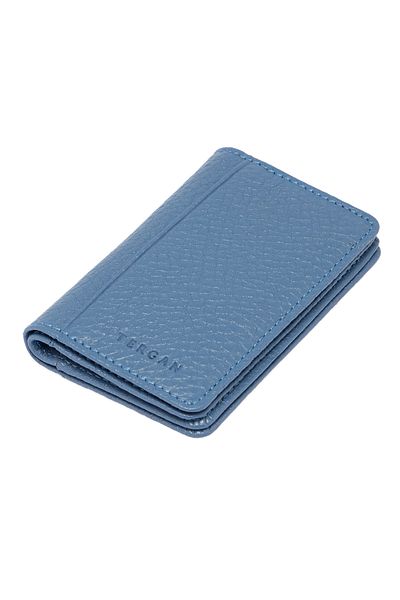 Tergan Blue Leather Unisex Card Holder 01601ı6t