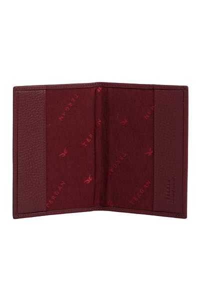Tergan Unisex Claret Red Leather Passport Holder - 01200m71