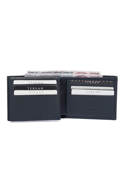 Tergan Navy Blue Leather Men's Wallet 01648a38