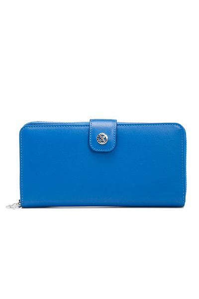 Tergan Blue Leather Women's Wallet 05789j1f