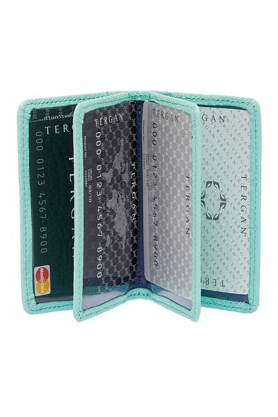Tergan Green Leather Unisex Card Holder 01601t9d
