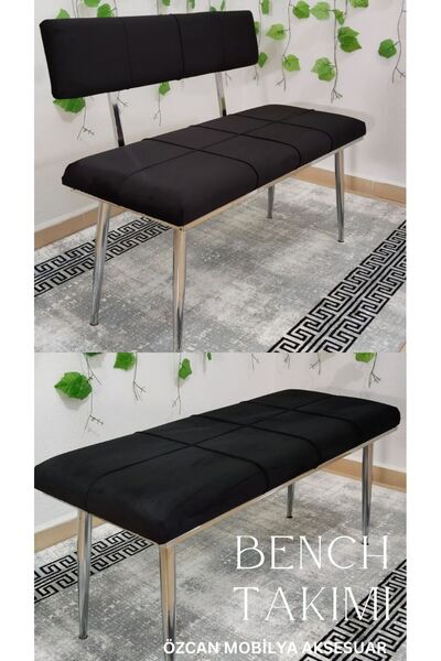 ÖZCAN METAL Krom Metal Ayaklı Sırtlı & Sırtsız Mutfak Salon Antre Yatak Odası...