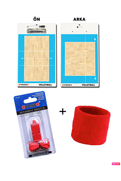 AVESSA 3'lü Antrenör Seti VTT-10 Voleybol Taktik Tahtası + DK-10 İpli Düdük +...